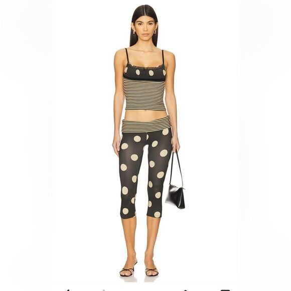 Jaded London Foldover Capri pants Polka Dot print Leggings capris Revolve 8